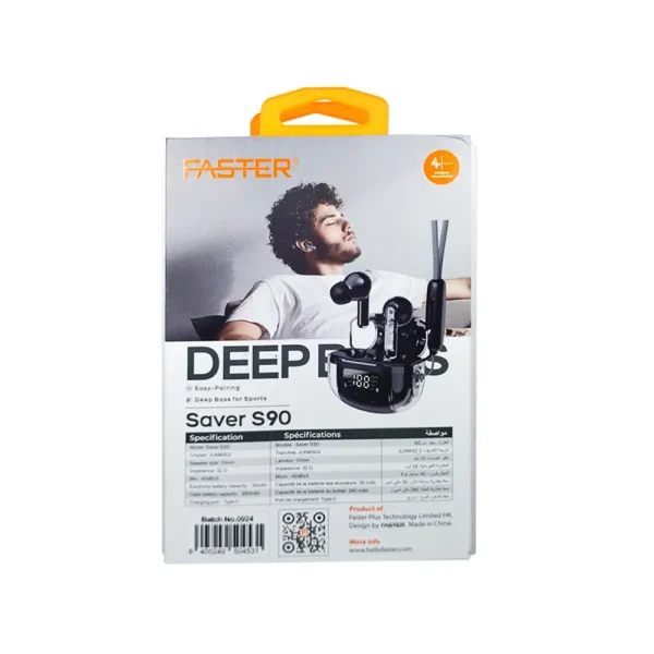 Faster Deep Base Saver S90 Wireless Earphones at Mobilistan.pk