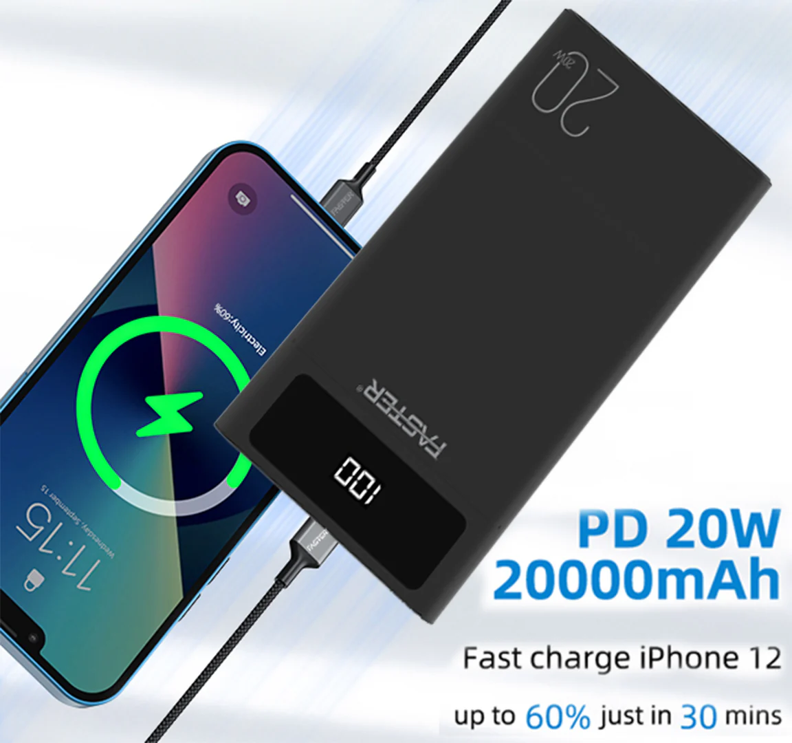 FASTER 20W Power Bank 20000 mAh FASTER 20W Power Bank 20000 mAh