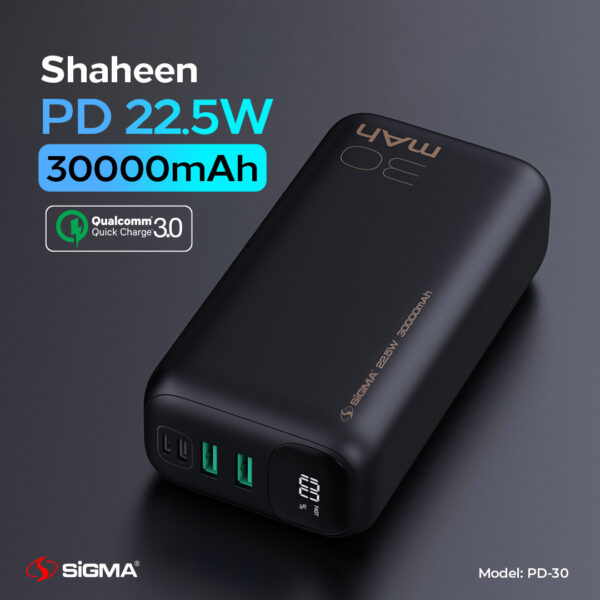Sigma Shaheen Power Bank 30000mAh PD-30 - Image 3