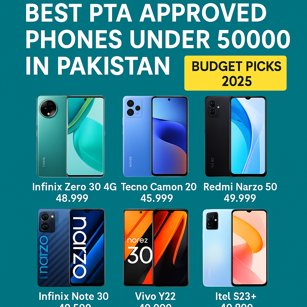 PTA approved phones under 50000